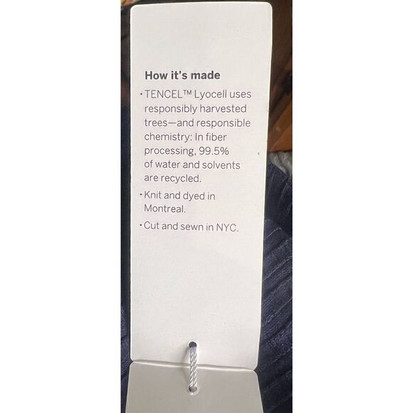 Eileen Fisher V-Neck Elbow-Sleeve Ribbed Midi Dress in Blue NWT Size Medium - Picture 8 of 10